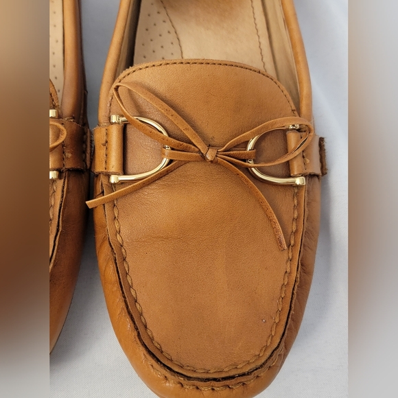 Lauren Ralph Lauren Briley Tan Leather Moccasin Loafers Size 9B - Picture 8 of 12